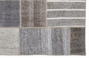 Striped Over Dyed Kilim Patchwork Unique Rug 5'3'' x 7'7'' ft 160 x 230 cm