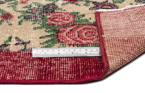 Naturel Over Dyed Vintage Rug 3'8'' x 6'5'' ft 111 x 195 cm