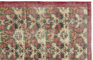 Naturel Over Dyed Vintage Rug 3'8'' x 6'5'' ft 111 x 195 cm