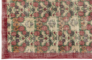 Naturel Over Dyed Vintage Rug 3'8'' x 6'5'' ft 111 x 195 cm