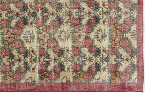 Naturel Over Dyed Vintage Rug 3'8'' x 6'5'' ft 111 x 195 cm