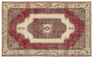 Naturel Over Dyed Vintage Rug 5'8'' x 9'4'' ft 173 x 284 cm