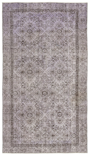 Purple Over Dyed Vintage Rug 4'8'' x 8'2'' ft 142 x 250 cm