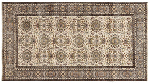 Naturel Over Dyed Vintage Rug 4'8'' x 8'6'' ft 142 x 260 cm