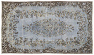 Blue Over Dyed Vintage Rug 5'6'' x 9'7'' ft 168 x 291 cm