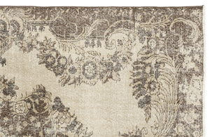 Beige Over Dyed Vintage Rug 6'4'' x 9'9'' ft 192 x 298 cm