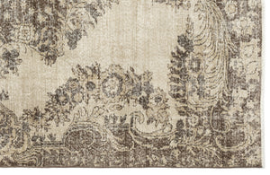 Beige Over Dyed Vintage Rug 6'4'' x 9'9'' ft 192 x 298 cm