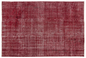 Red Over Dyed Vintage Rug 6'9'' x 10'0'' ft 206 x 305 cm