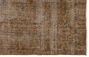 Brown Over Dyed Vintage Rug 5'11'' x 9'11'' ft 180 x 302 cm