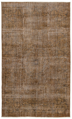 Brown Over Dyed Vintage Rug 5'11'' x 9'11'' ft 180 x 302 cm