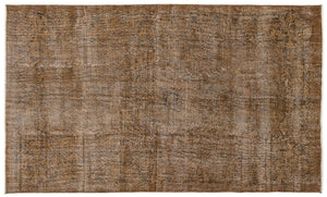 Brown Over Dyed Vintage Rug 5'11'' x 9'11'' ft 180 x 302 cm