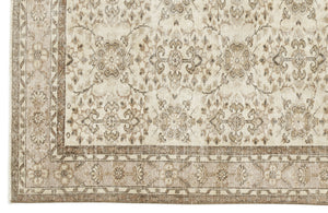 Beige Over Dyed Vintage Rug 6'4'' x 10'2'' ft 194 x 310 cm