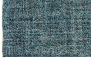 Turquoise  Over Dyed Vintage Rug 5'6'' x 8'9'' ft 168 x 266 cm