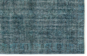 Turquoise  Over Dyed Vintage Rug 5'6'' x 8'9'' ft 168 x 266 cm