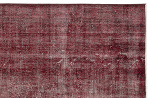Red Over Dyed Vintage Rug 5'7'' x 9'3'' ft 171 x 281 cm