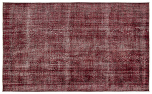 Red Over Dyed Vintage Rug 5'7'' x 9'3'' ft 171 x 281 cm