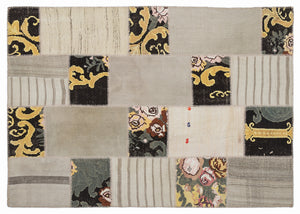 Karabakh Over Dyed Kilim Patchwork Unique Rug 5'3'' x 7'7'' ft 160 x 230 cm