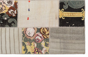 Karabakh Over Dyed Kilim Patchwork Unique Rug 5'3'' x 7'7'' ft 160 x 230 cm