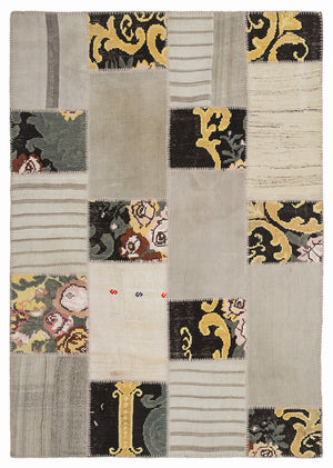 Karabakh Over Dyed Kilim Patchwork Unique Rug 5'3'' x 7'7'' ft 160 x 230 cm