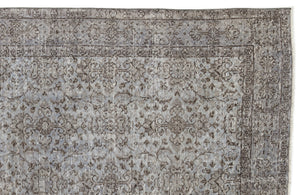 Blue Over Dyed Vintage Rug 5'8'' x 8'10'' ft 173 x 270 cm