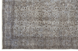 Blue Over Dyed Vintage Rug 5'8'' x 8'10'' ft 173 x 270 cm