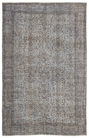 Blue Over Dyed Vintage Rug 5'8'' x 8'10'' ft 173 x 270 cm
