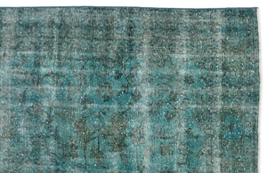 Turquoise Over Dyed Vintage Rug 6'4'' x 9'9'' ft 192 x 297 cm