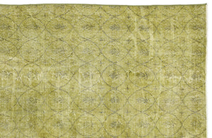 Green Over Dyed Vintage Rug 4'9'' x 8'6'' ft 146 x 259 cm