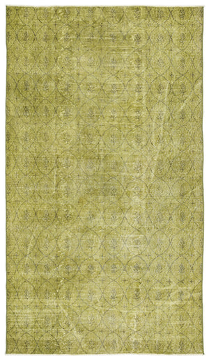 Green Over Dyed Vintage Rug 4'9'' x 8'6'' ft 146 x 259 cm