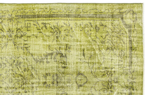 Green Over Dyed Vintage Rug 5'2'' x 8'7'' ft 158 x 262 cm
