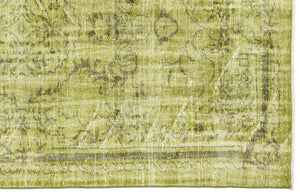 Green Over Dyed Vintage Rug 5'2'' x 8'7'' ft 158 x 262 cm