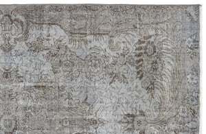 Blue Over Dyed Vintage Rug 5'5'' x 9'3'' ft 166 x 282 cm