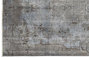 Blue Over Dyed Vintage Rug 5'5'' x 9'3'' ft 166 x 282 cm