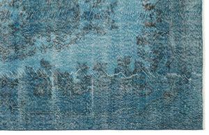 Turquoise Over Dyed Vintage Rug 5'7'' x 9'7'' ft 170 x 293 cm