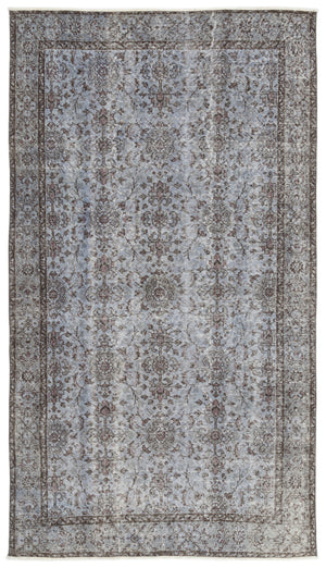 Blue Over Dyed Vintage Rug 4'9'' x 8'8'' ft 146 x 263 cm