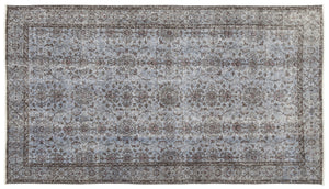 Blue Over Dyed Vintage Rug 4'9'' x 8'8'' ft 146 x 263 cm