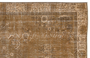 Brown Over Dyed Vintage Rug 5'9'' x 9'2'' ft 175 x 280 cm