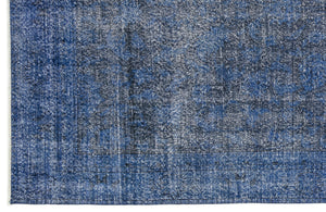 Blue Over Dyed Vintage Rug 5'9'' x 10'9'' ft 175 x 327 cm