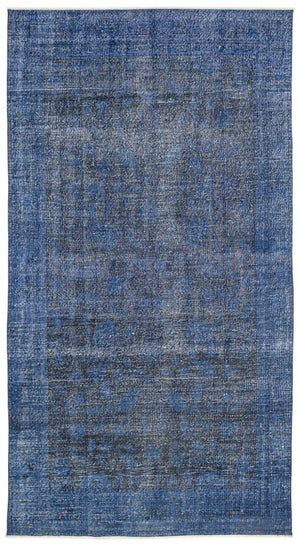 Blue Over Dyed Vintage Rug 5'9'' x 10'9'' ft 175 x 327 cm