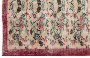 Naturel Over Dyed Vintage Rug 5'3'' x 8'2'' ft 161 x 250 cm