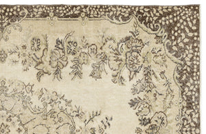 Beige Over Dyed Vintage Rug 5'10'' x 9'4'' ft 179 x 285 cm