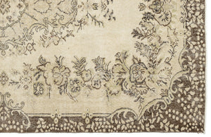 Beige Over Dyed Vintage Rug 5'10'' x 9'4'' ft 179 x 285 cm