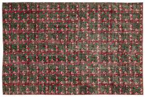 Retro Over Dyed Vintage Rug 5'11'' x 9'2'' ft 181 x 280 cm