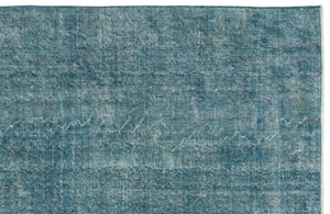 Turquoise Over Dyed Vintage Rug 5'5'' x 8'11'' ft 164 x 273 cm