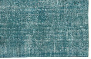 Turquoise Over Dyed Vintage Rug 5'1'' x 8'9'' ft 155 x 266 cm