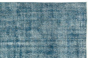 Turquoise Over Dyed Vintage Rug 5'3'' x 9'7'' ft 160 x 291 cm