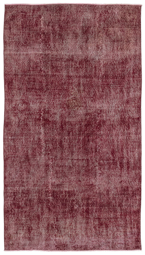 Red Over Dyed Vintage Rug 4'8'' x 8'4'' ft 143 x 255 cm