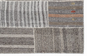 Striped Over Dyed Kilim Patchwork Unique Rug 5'3'' x 7'7'' ft 160 x 230 cm
