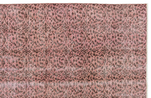 Pink Over Dyed Vintage Rug 5'2'' x 8'4'' ft 157 x 253 cm