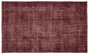 Red Over Dyed Vintage Rug 5'5'' x 8'10'' ft 164 x 270 cm